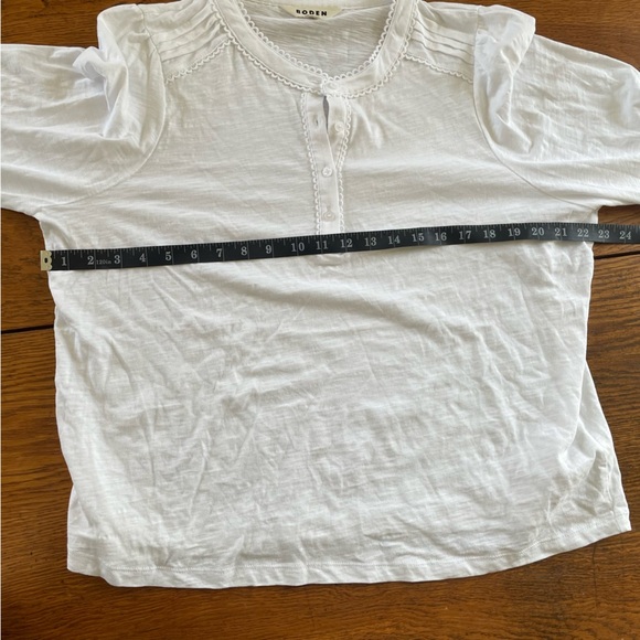 Boden | Henrietta Pintuck Henley Top in White, EUC, size 14 - Picture 12 of 13